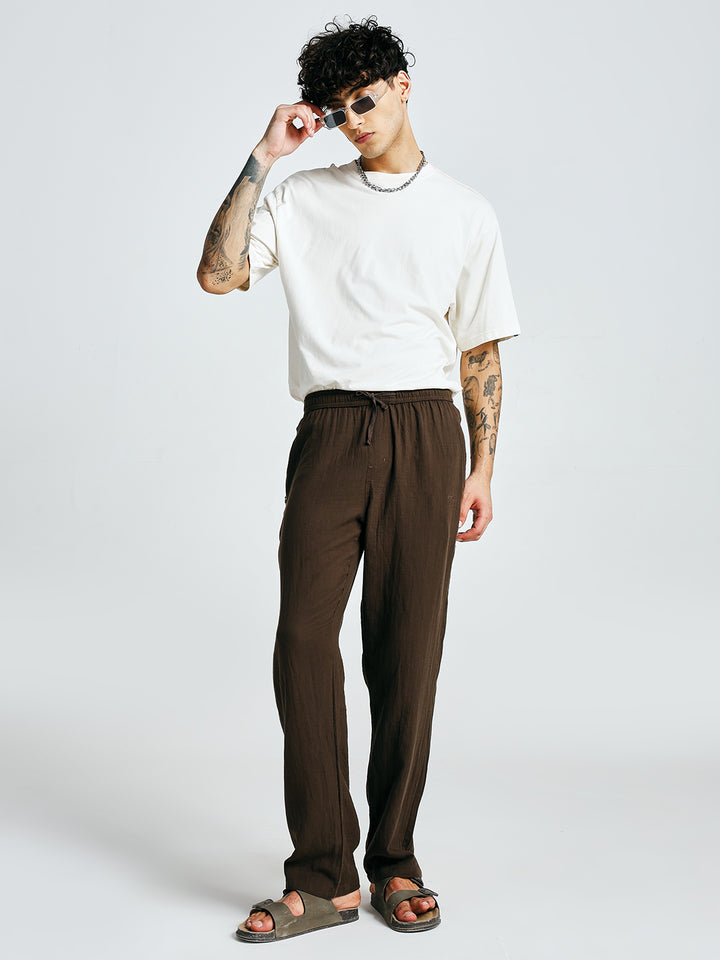 Men Solid lounge pants - Cocoa