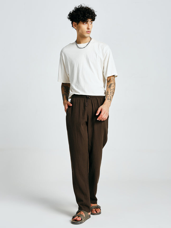 Men Solid lounge pants - Cocoa