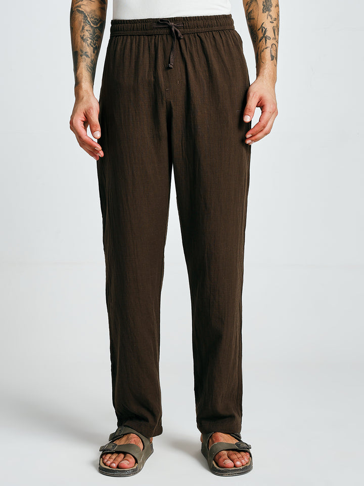 Men Solid lounge pants - Cocoa