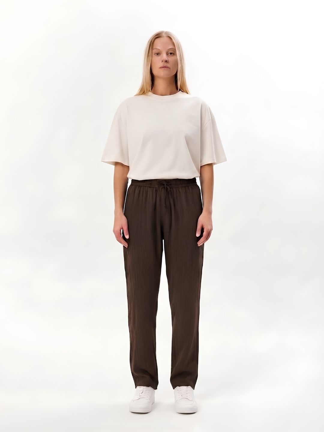 Women Solid Cotton lounge pant - Cocoa