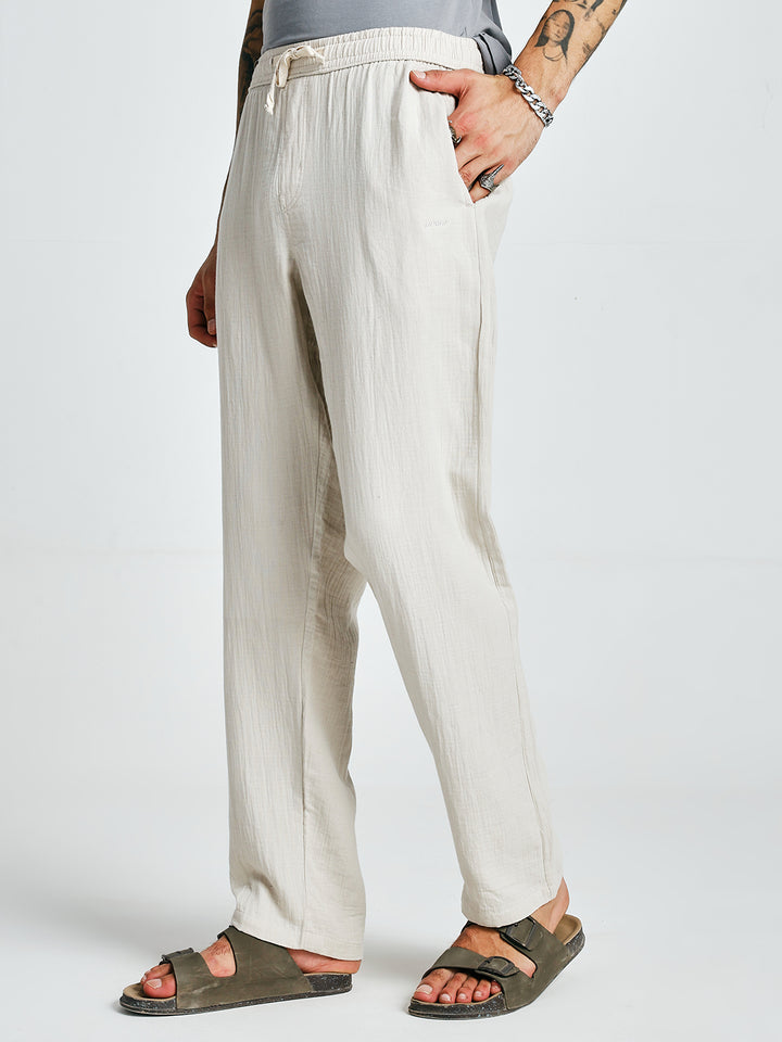Men Solid lounge pants - Ivory