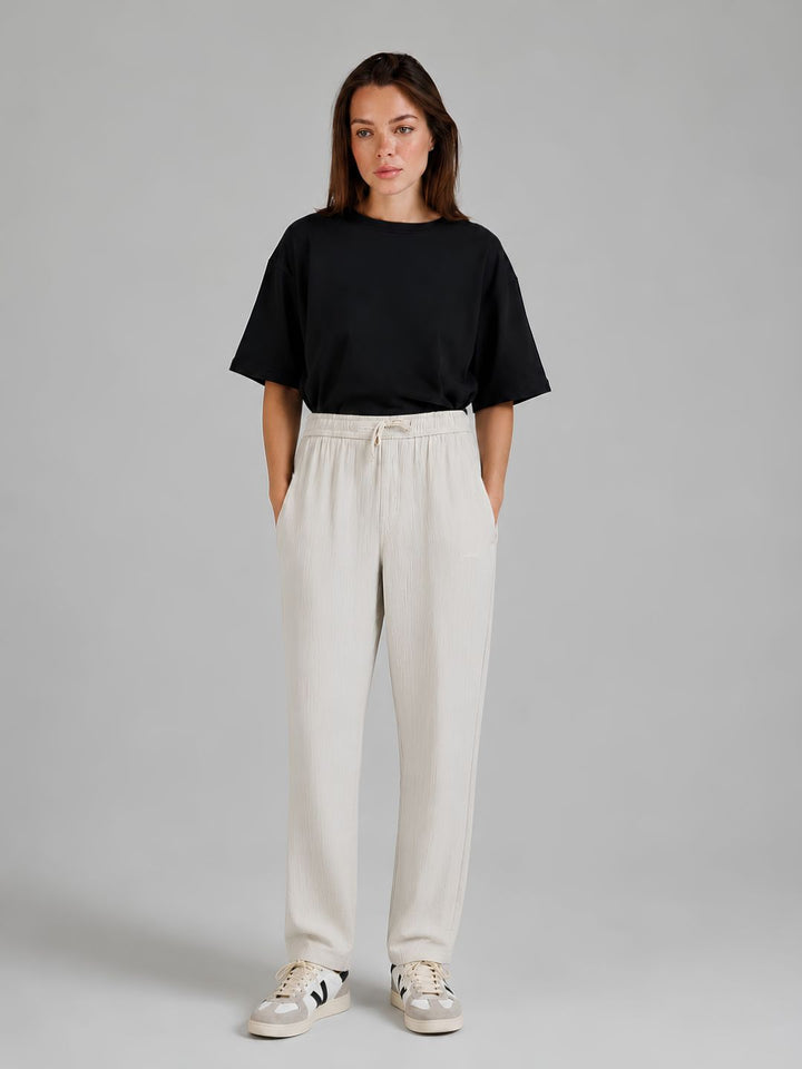 Women Solid Cotton lounge pant - Ivory