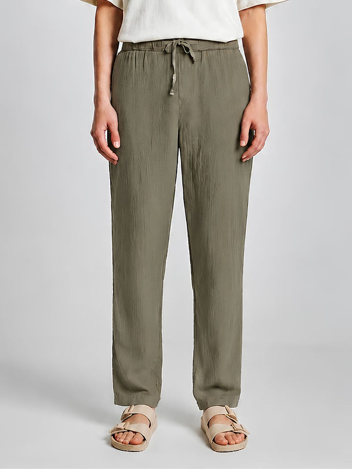 Women Solid Cotton lounge pant - Khaki