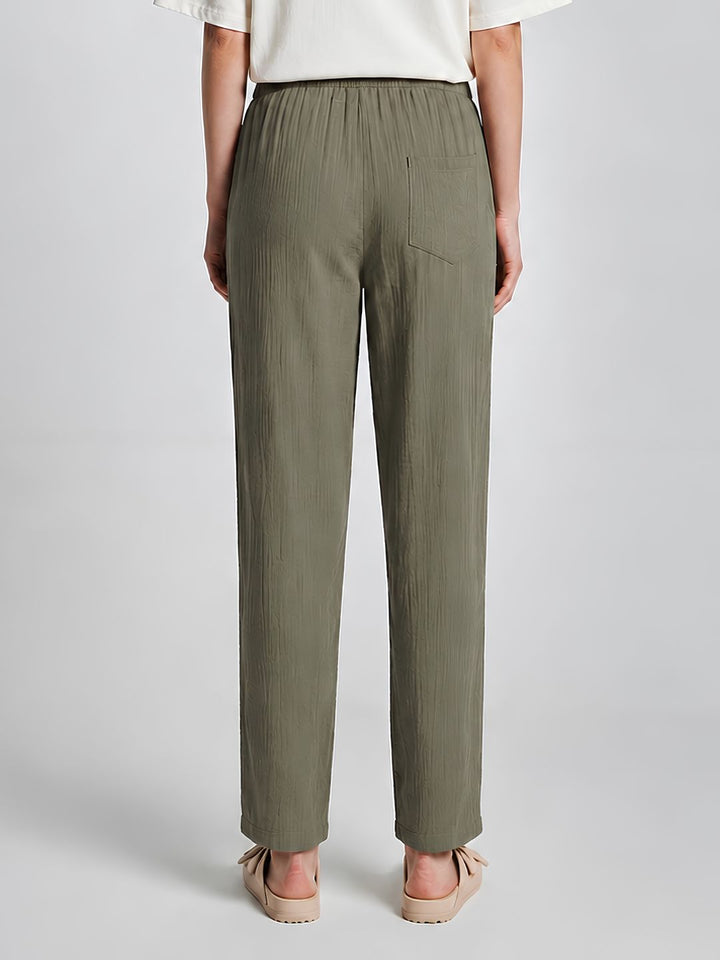 Women Solid Cotton lounge pant - Khaki