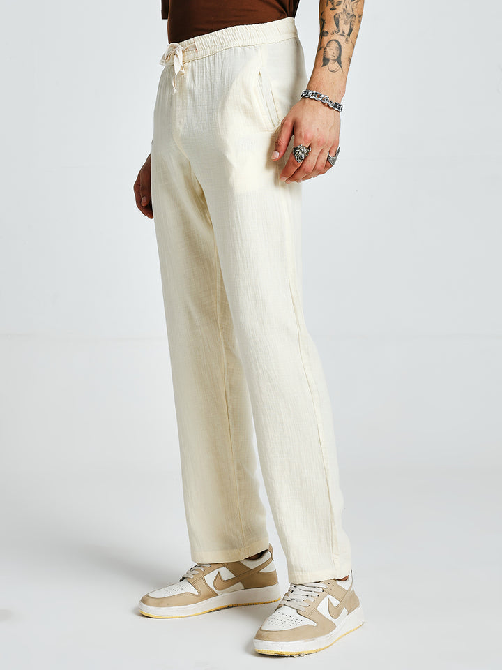 Men Solid lounge pants - Off White