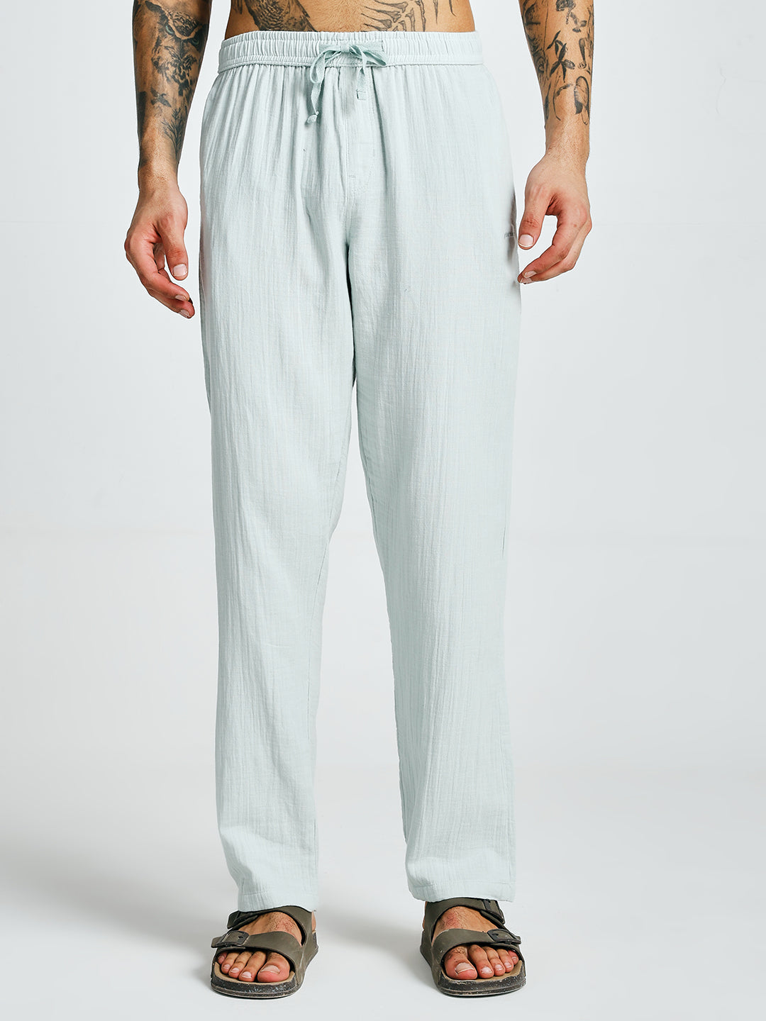 Men Solid lounge pants - Sky