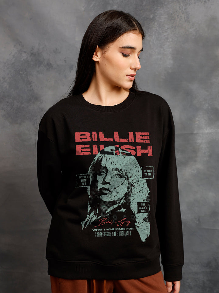 DARK AURA Women Drop Shoulder Premium Terry Sweatshirt