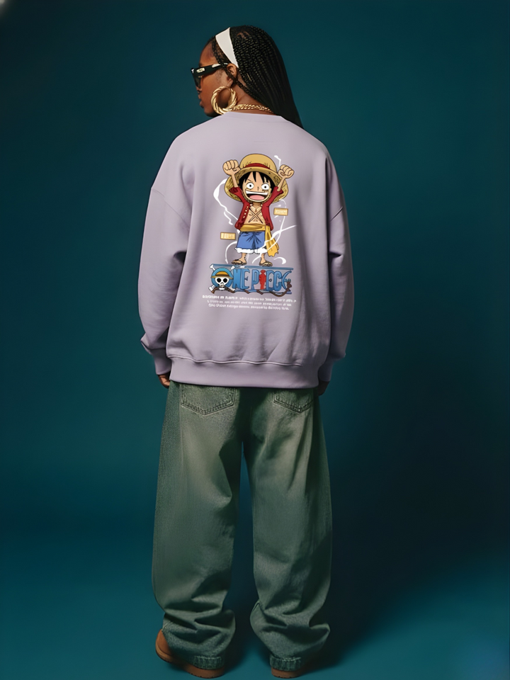 Luffy One Piece Women Drop Shoulder Sweatshirt | Pronk