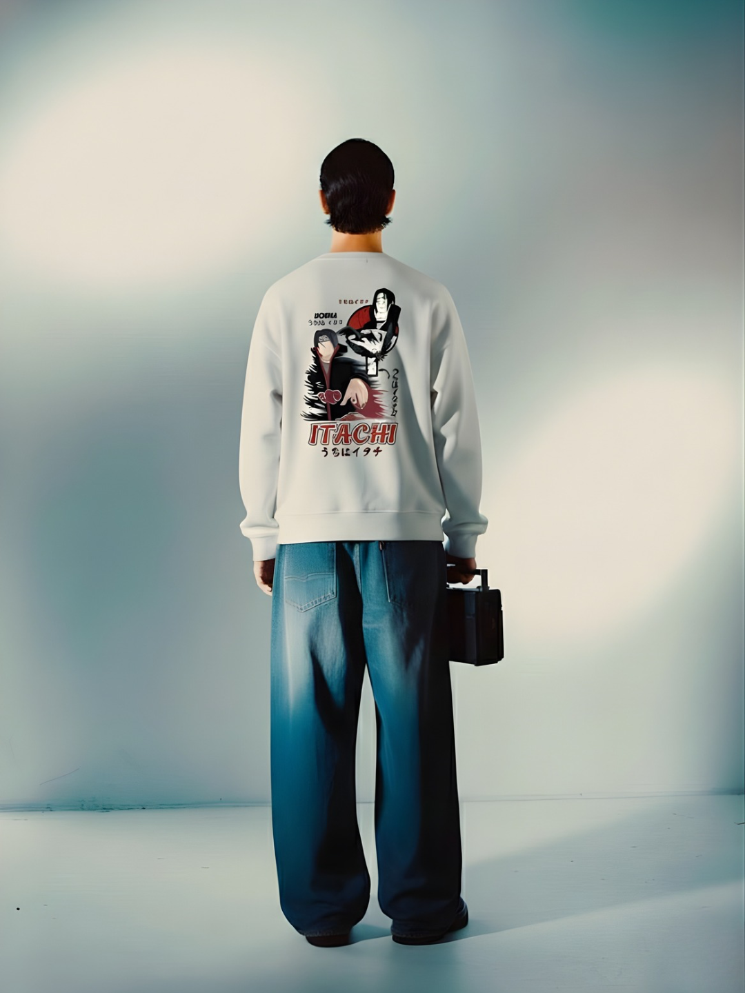 Uchiha Itachi Men Drop Shoulder Premium Terry Sweatshirt