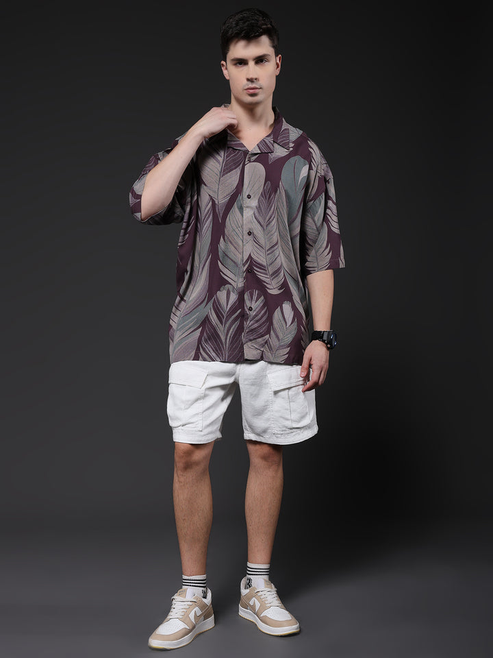 Mens Half Sleeve Casual Shirt  – Brown