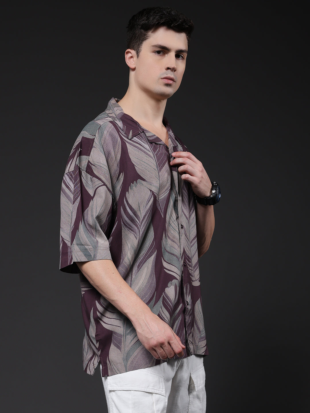 Mens Half Sleeve Casual Shirt  – Brown