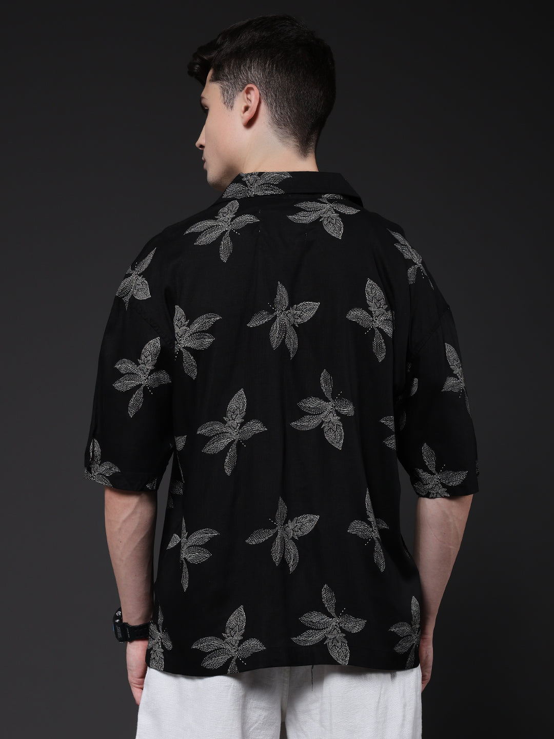 Mens Half Sleeve Casual Shirt  – Black