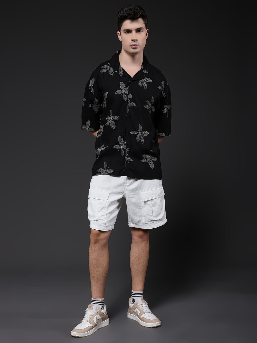 Mens Half Sleeve Casual Shirt  – Black