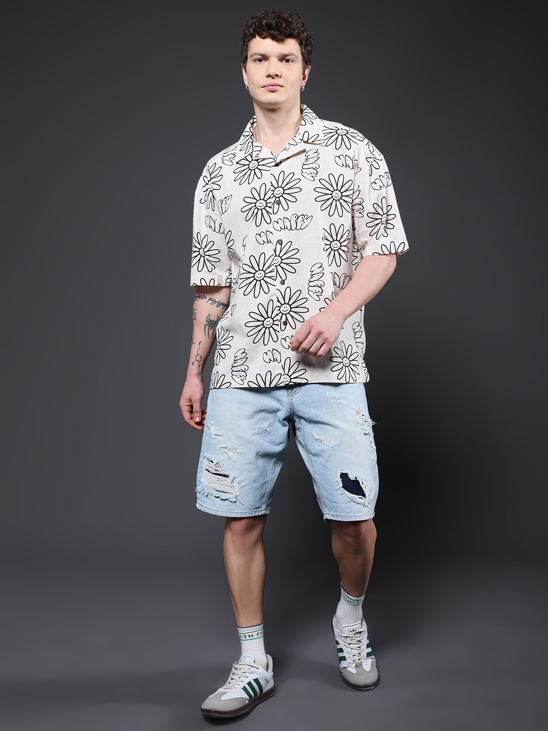 Mens Half Sleeve Casual Shirt  – Black