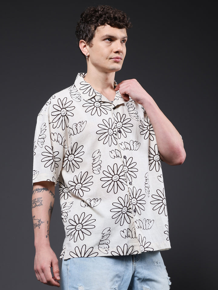 Mens Half Sleeve Casual Shirt  – Black