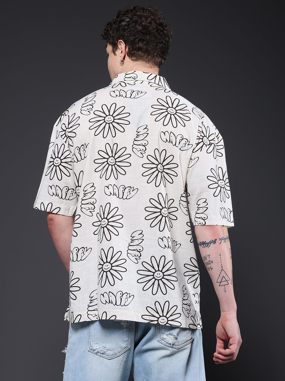 Mens Half Sleeve Casual Shirt  – Black