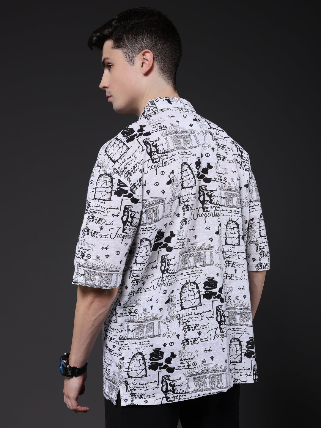 Mens Half Sleeve Casual Shirt  – White