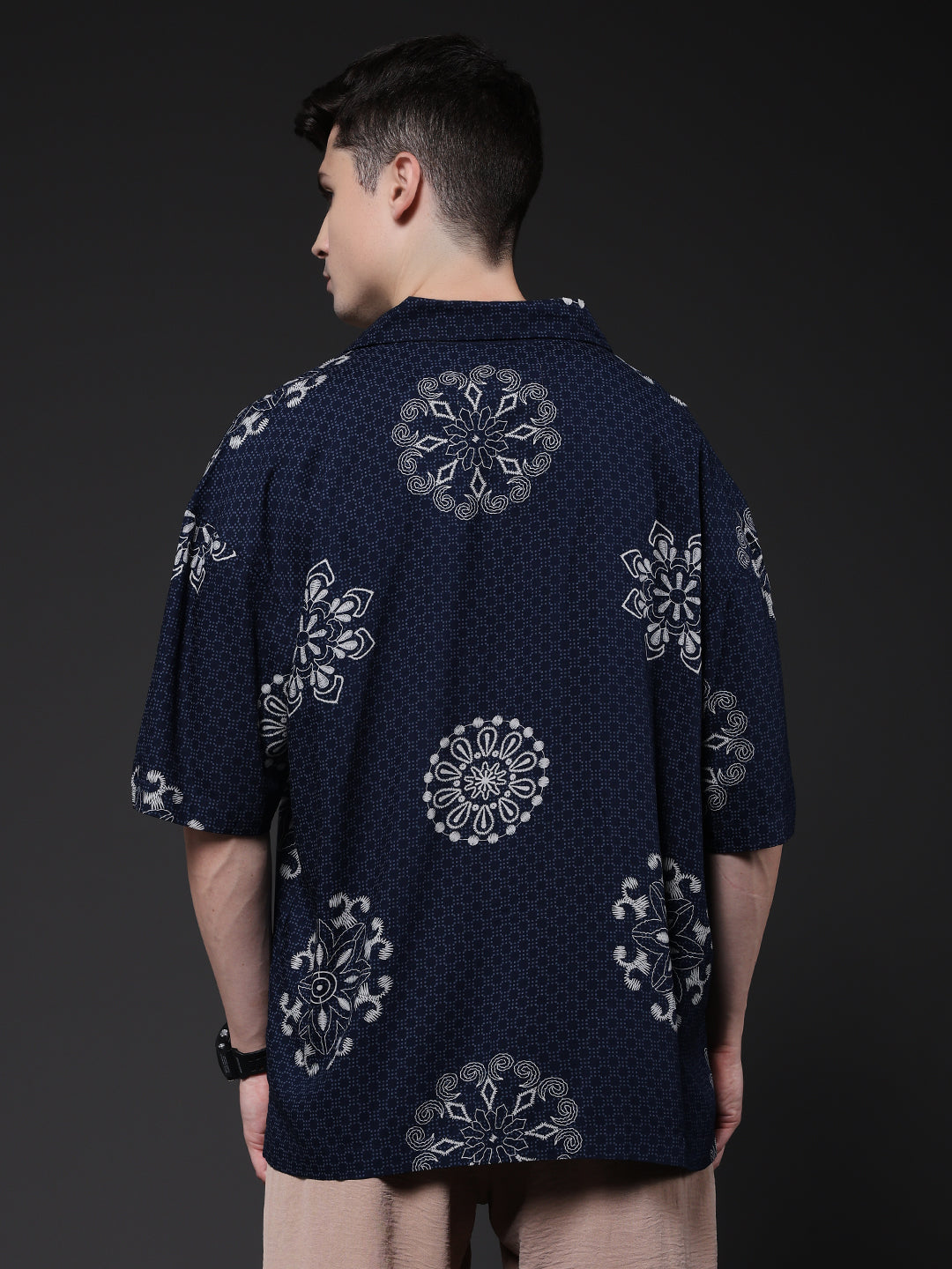 Mens Half Sleeve Casual Shirt  – Navy