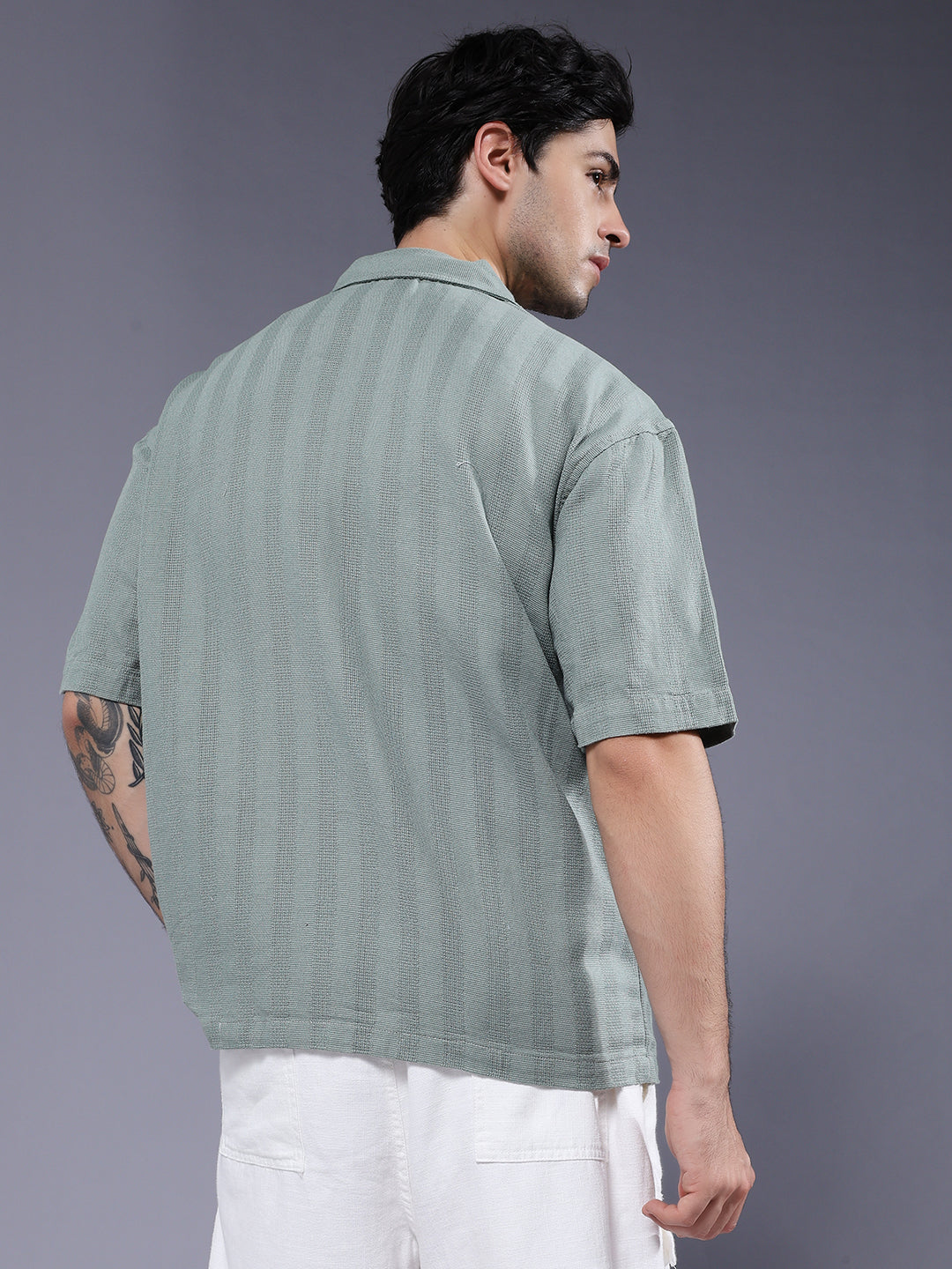 Mens Half Sleeve Casual Shirt  – Mint Green