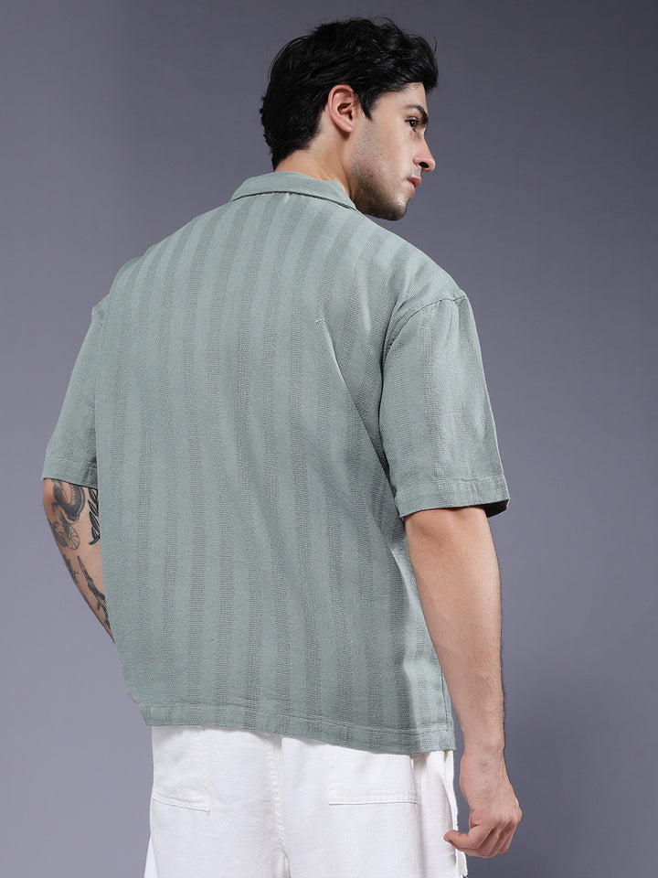 Mens Half Sleeve Casual Shirt  – Mint Green