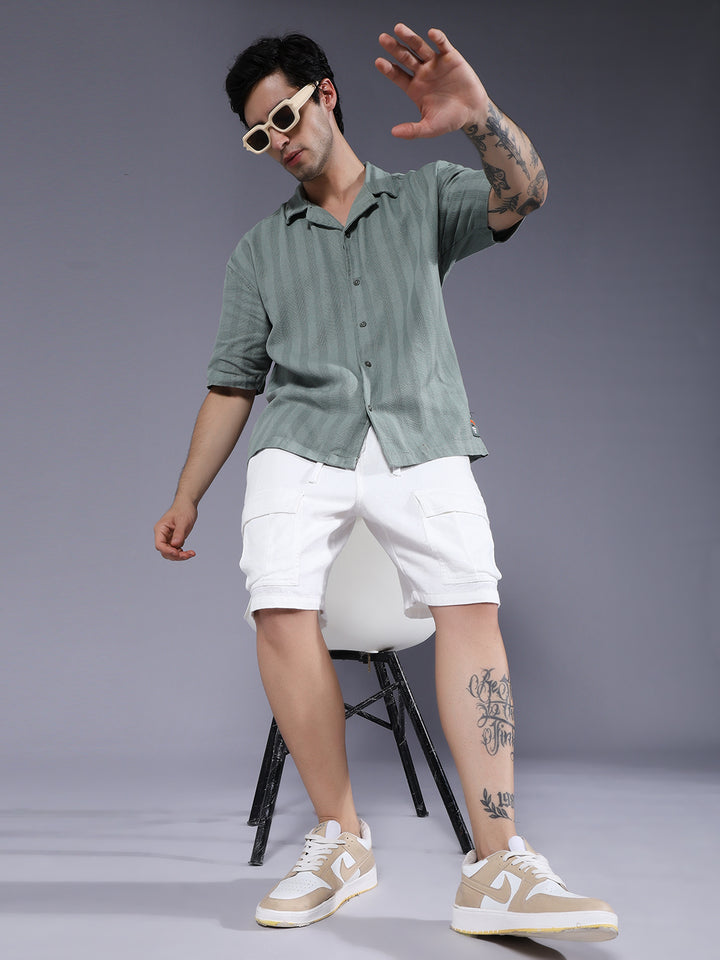 Mens Half Sleeve Casual Shirt  – Mint Green