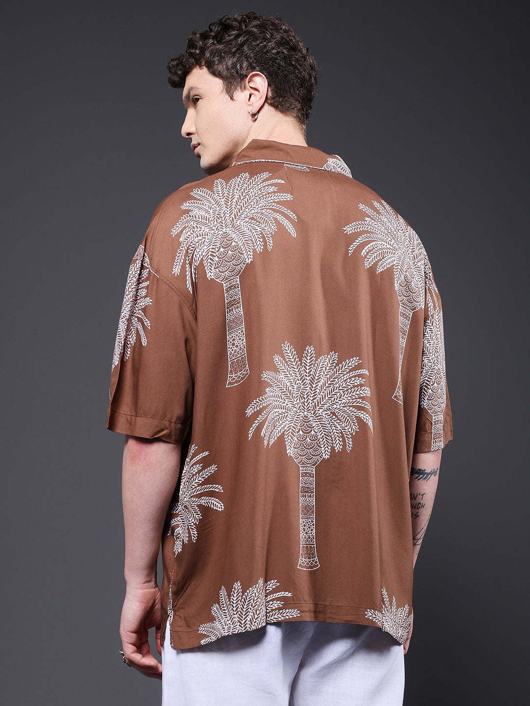 Mens Half Sleeve Casual Shirt  – Brown