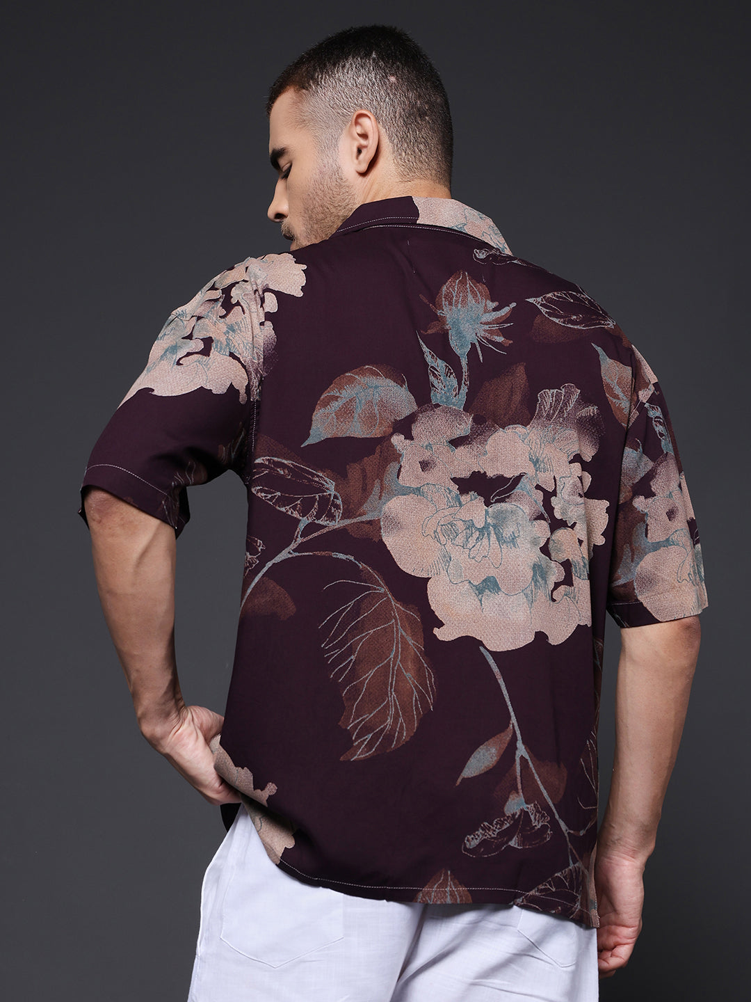 Mens Half Sleeve Casual Shirt  – Brown