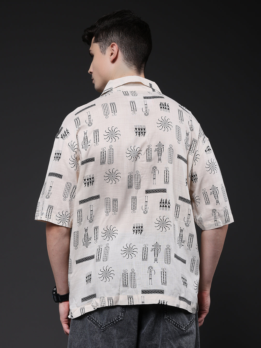 Mens Half Sleeve Casual Shirt  – Off White