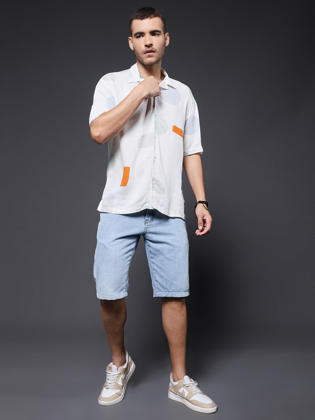 Mens Half Sleeve Casual Shirt  – Blue