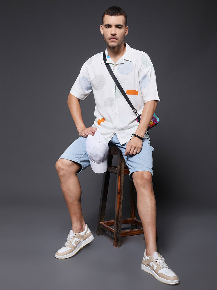 Mens Half Sleeve Casual Shirt  – Blue