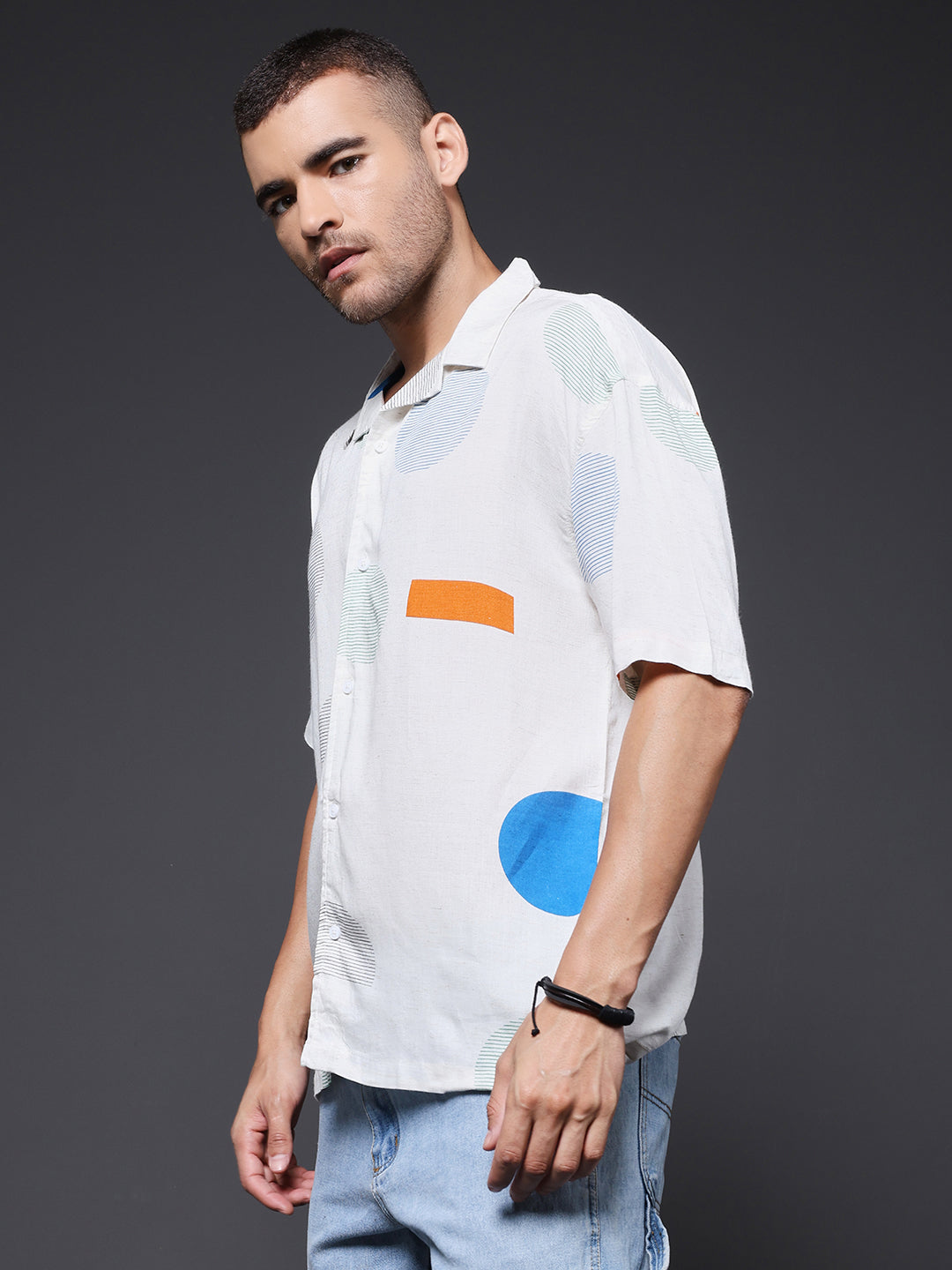 Mens Half Sleeve Casual Shirt  – Blue