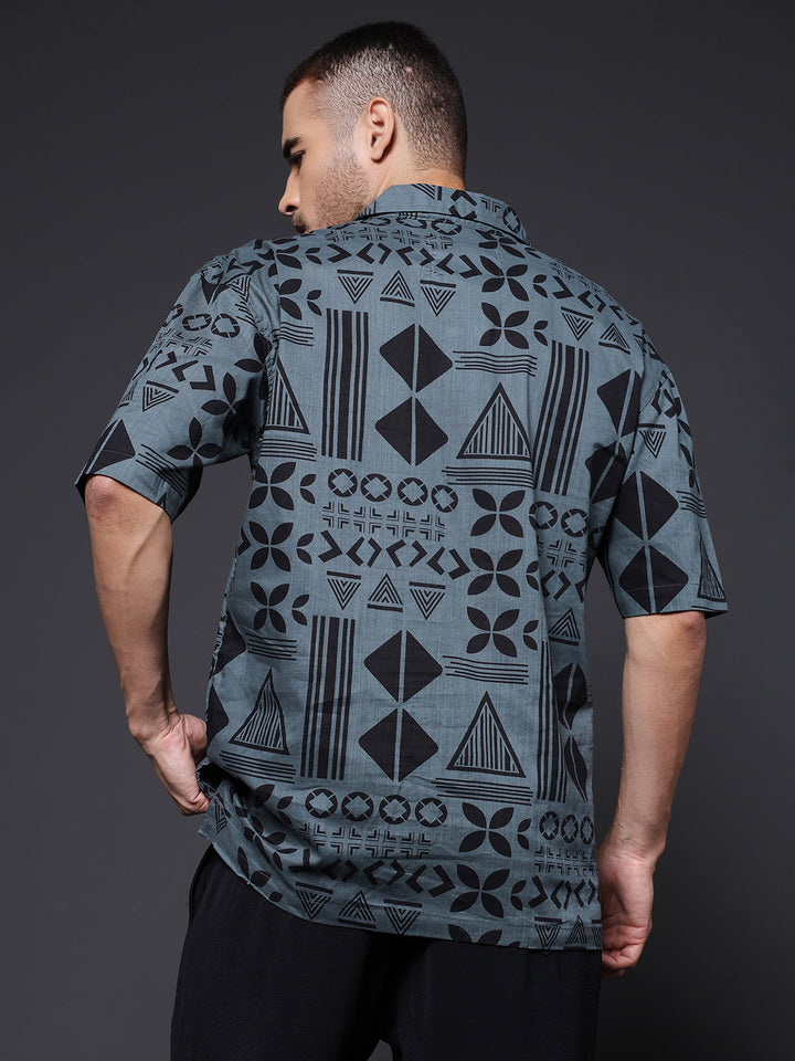 Mens Half Sleeve Casual Shirt  – Olive Green