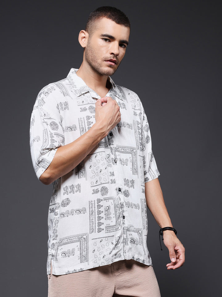 Mens Half Sleeve Casual Shirt  – Black