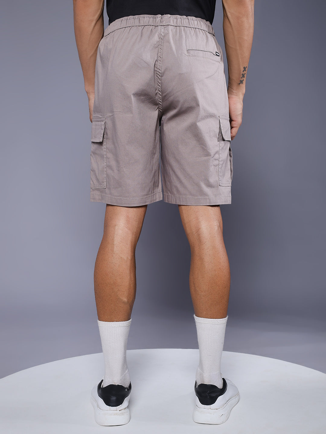 Mens Cotton Utility Shorts  – Ash Grey