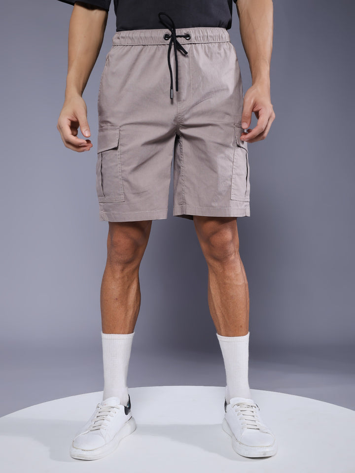 Mens Cotton Utility Shorts  – Ash Grey