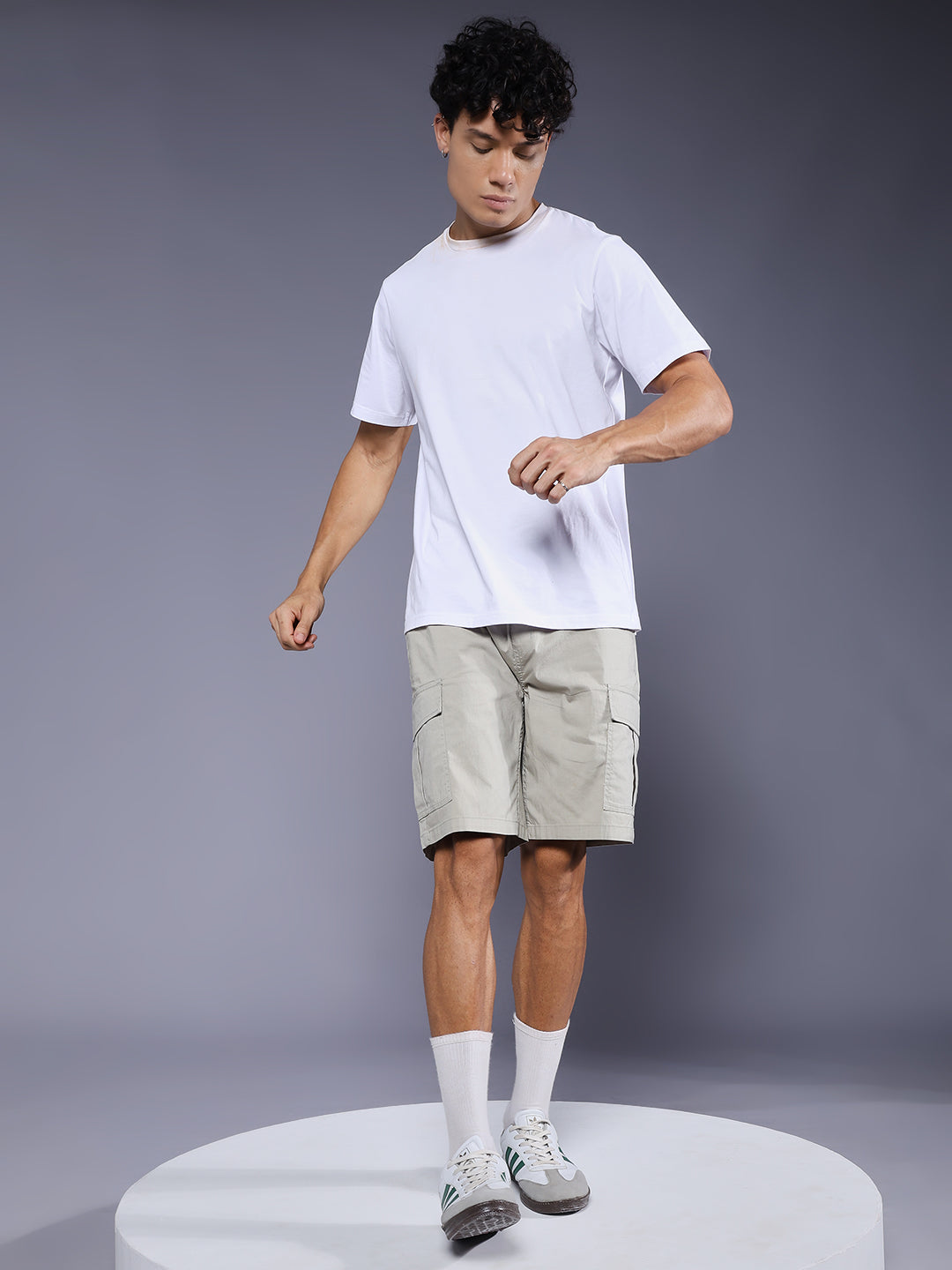 Mens Cotton Utility Shorts  – Olive