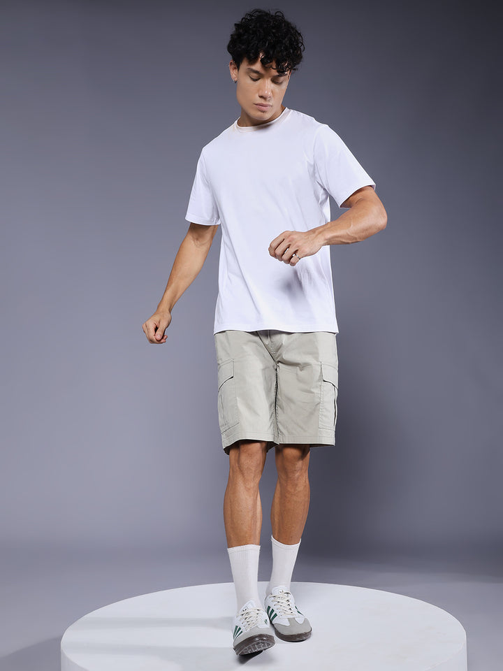 Mens Cotton Utility Shorts  – Olive