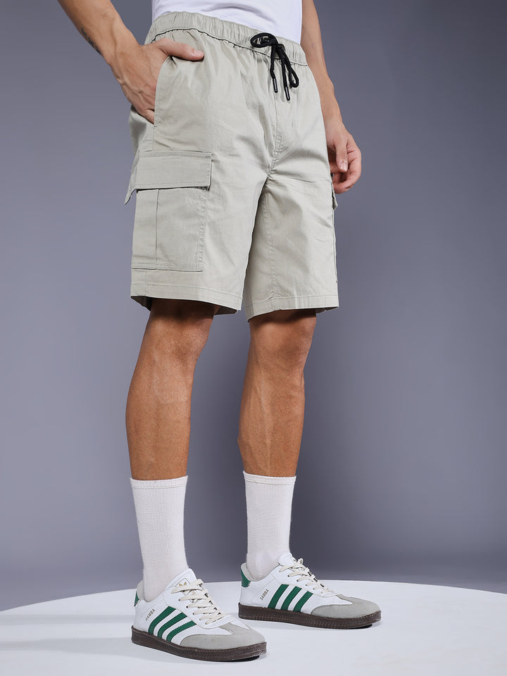 Mens Cotton Utility Shorts  – Olive
