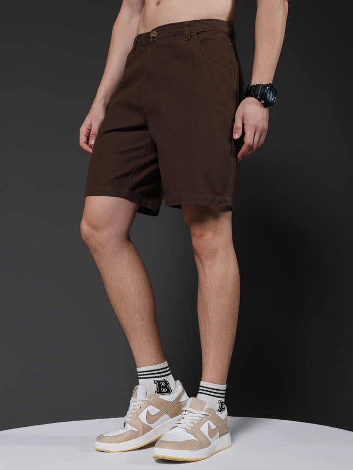 Mens Cotton Utility Shorts  – Khaki