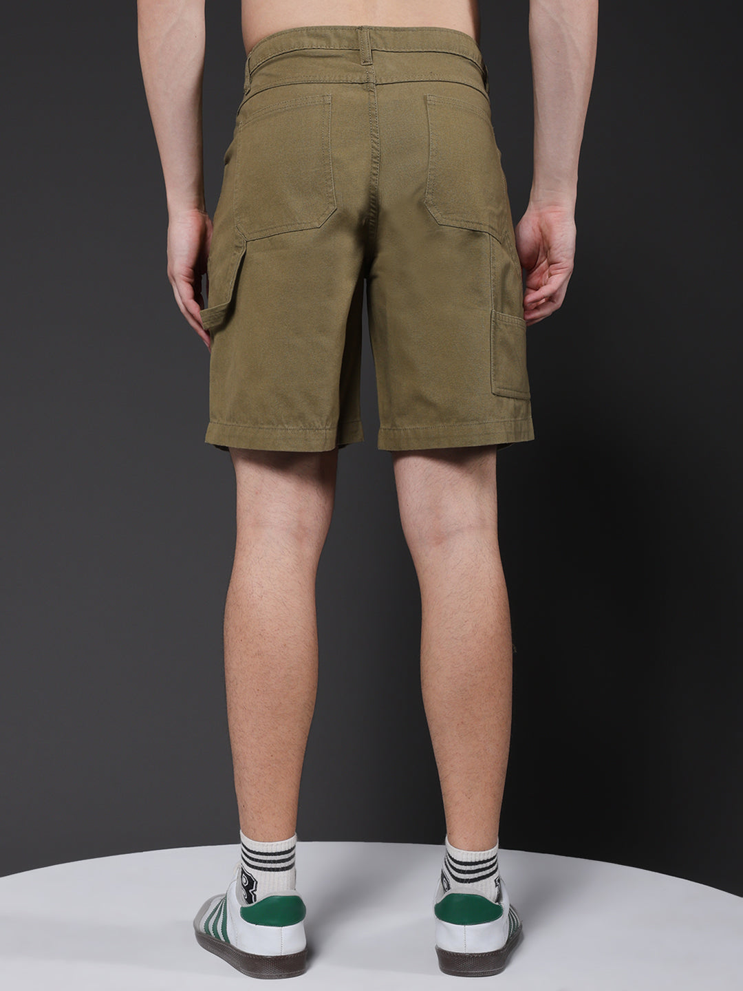 Mens Cotton Utility Shorts  – Olive
