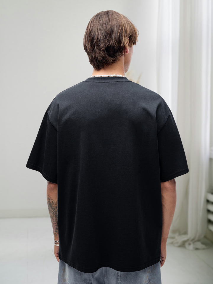 CRIMSON STATIC Men Terry Printed Oversized T-Shirt