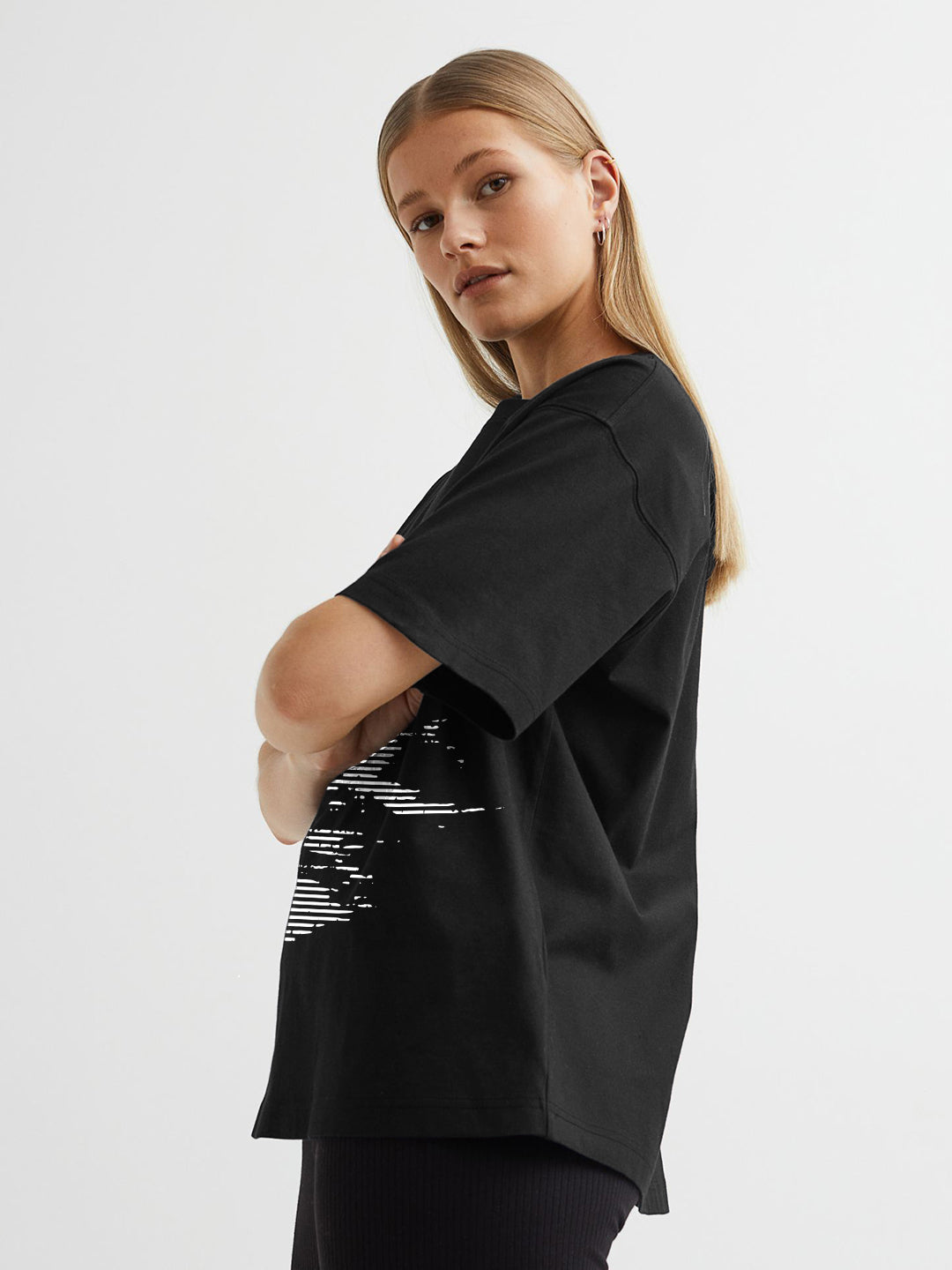 CRIMSON STATIC Women Terry Printed Oversized T-Shirt