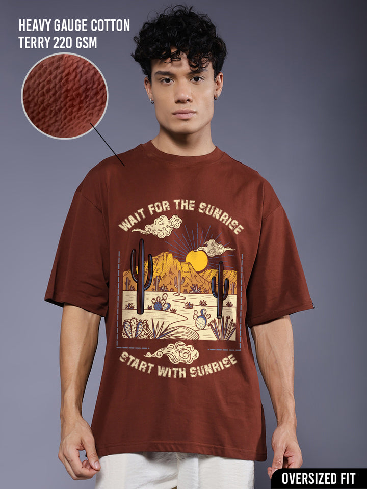 DESERT SUNSHINE Men Premium Oversized Terry T-shirt