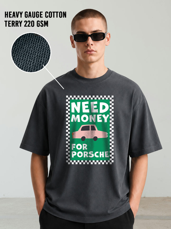 NEED MONEY Men Premium Oversized Terry T-shirt