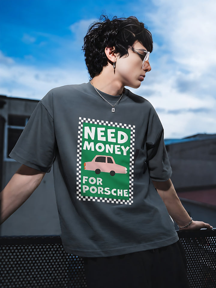 NEED MONEY Men Premium Oversized Terry T-shirt