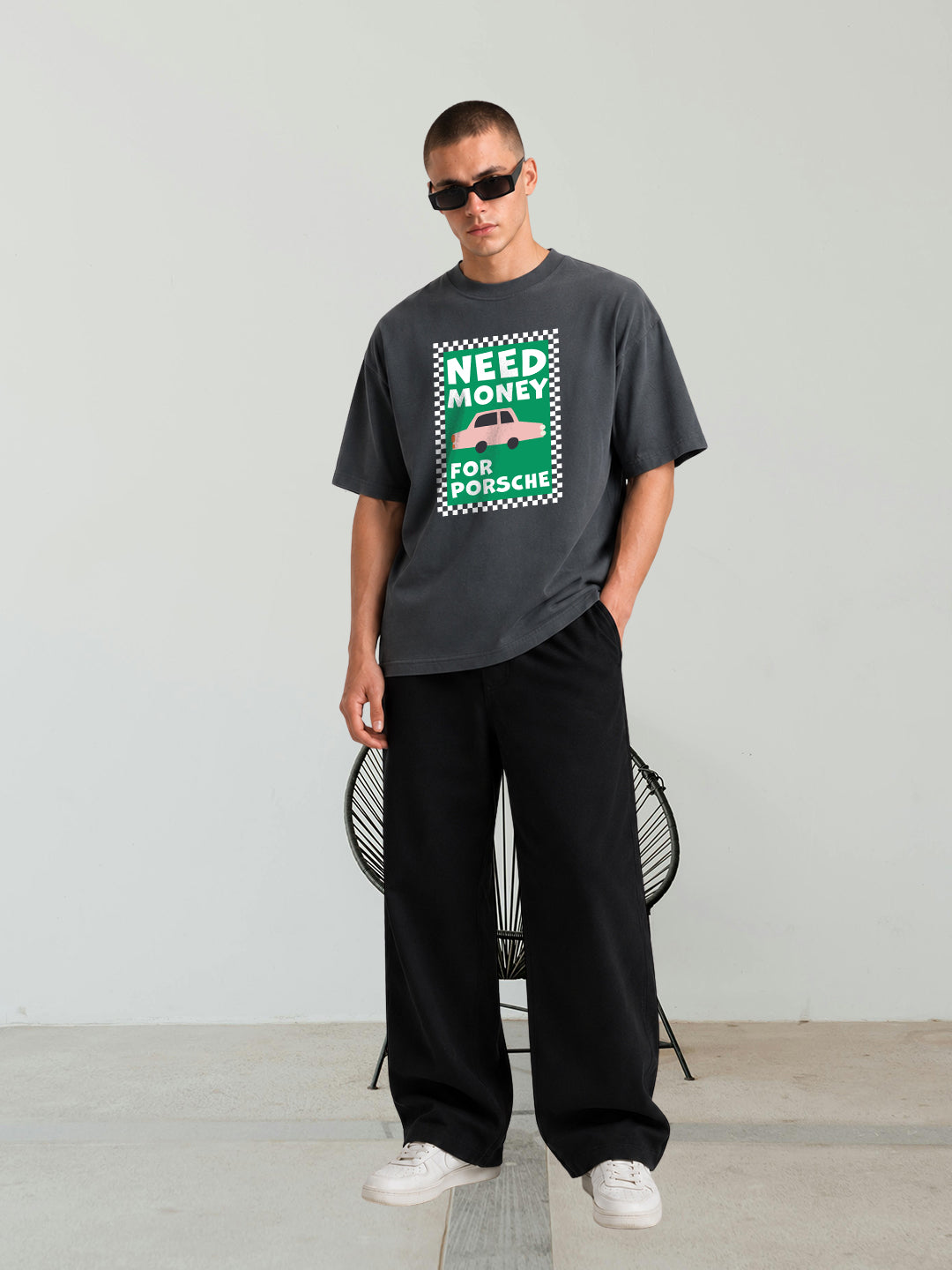 NEED MONEY Men Premium Oversized Terry T-shirt