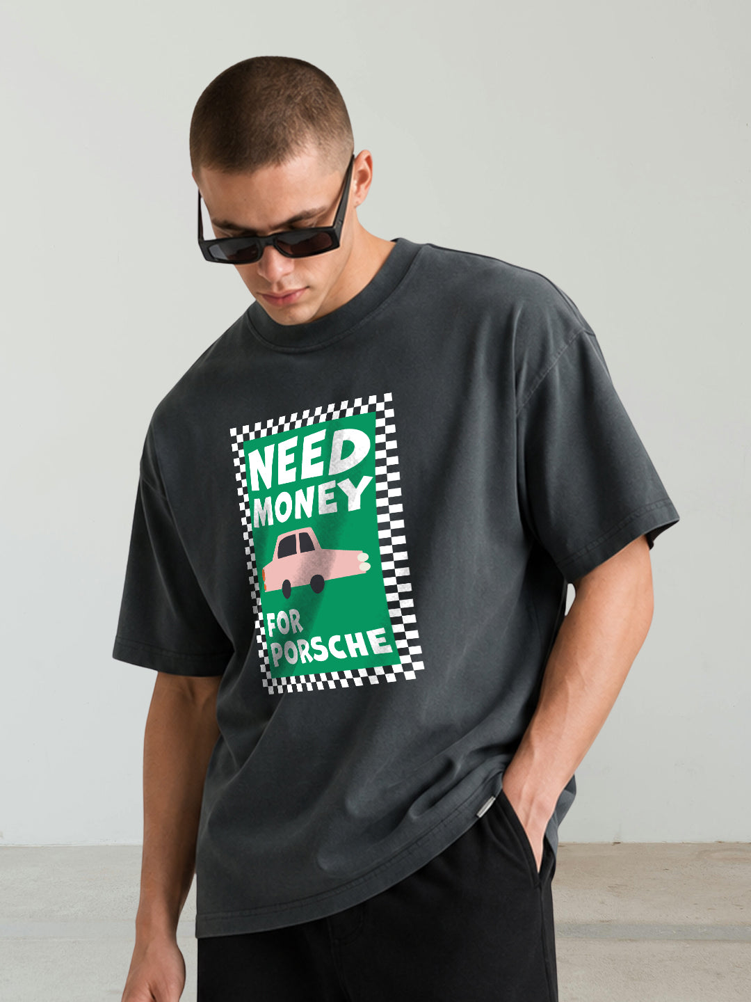 NEED MONEY Men Premium Oversized Terry T-shirt