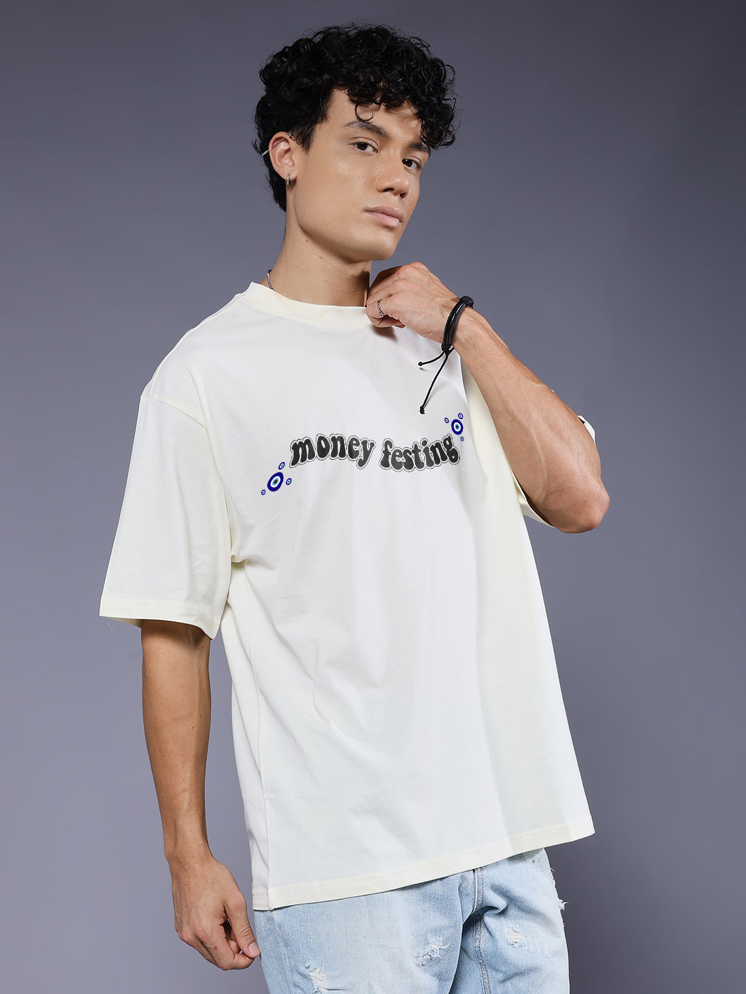 A RICH MAN Men Premium Oversized Terry T-shirt
