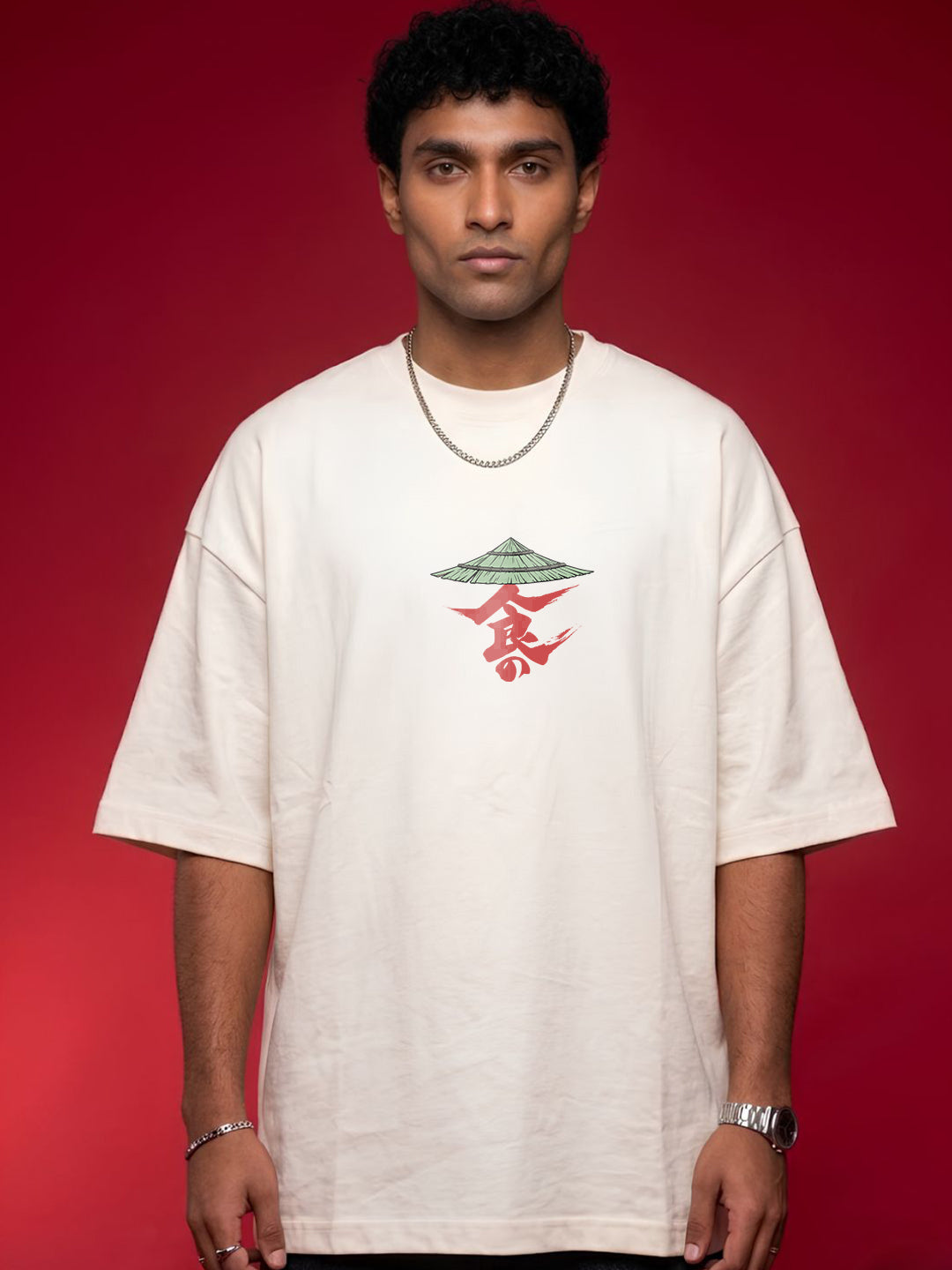 THE UNSEEN BLADE Men Terry Printed Oversized T-Shirt