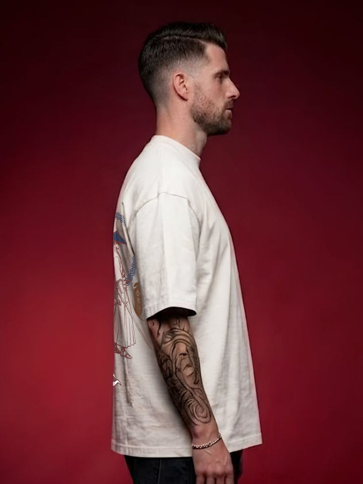 RONIN CIRCLE Men Terry Printed Oversized T-Shirt